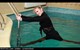 wet girl get wet leggings gym shoes blouse boleros swim fully clothed pool