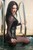 wet girl get wet wet hair swim fully clothed leather dress bodysuit stockings pool
