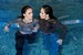 two wetlook girls wet high waisted jeans swim underwater wetfoto
