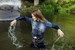 wetfoto wetlook fully clothed girl tight jeans get wet water