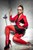 wetlook business woman soaked takes bath red suit pantyhose