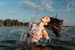 wetfoto girl swims water tights skirt sneakers