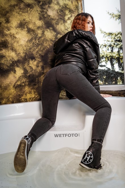 wet jeans jacket wetfoto